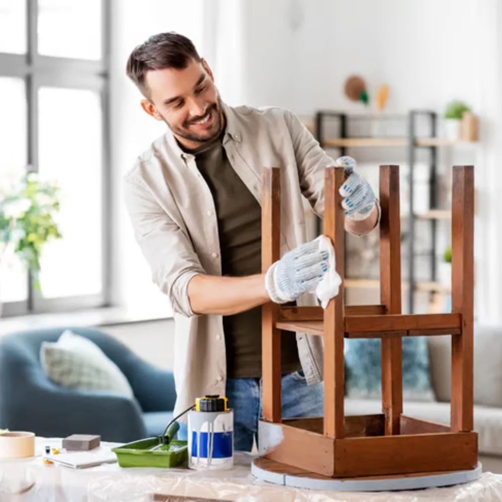 wooden stool painting in Dubai